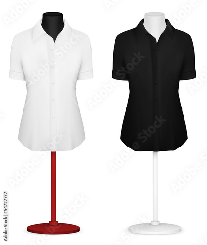 Classic women's plain blouse template.