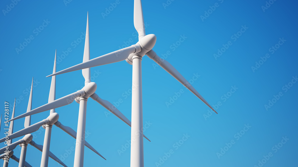 Fototapeta premium Eolic Generators with Clipping Path