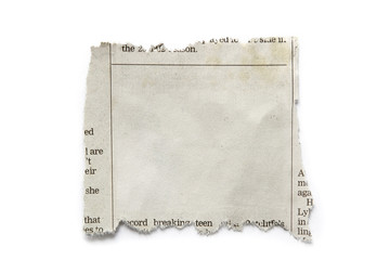 One torn paper piece isolated on white