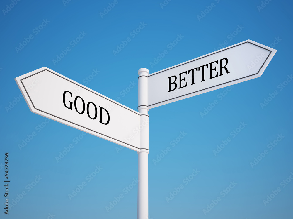 Good and Better Signpost with Clipping Path Good and Better Signpost with Clipping Path