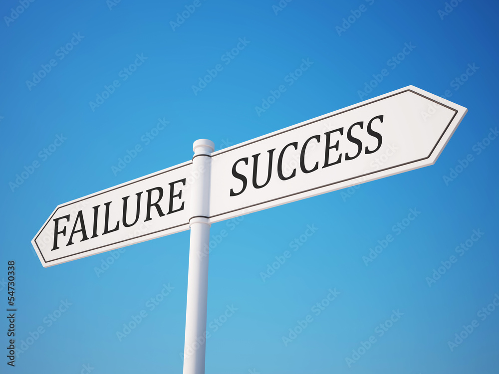 Success and Failure Signpost with Clipping Path Success and Failure Signpost with Clipping Path
