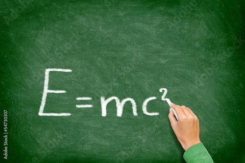 E=mcÂ² physics science formula equation blackboard
