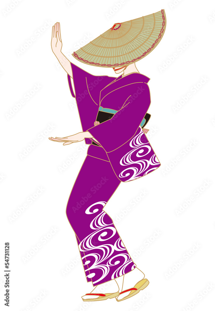 おけさ笠で盆踊りする女性 Stock イラスト Adobe Stock おけさ笠で盆踊りする女性 Stock イラスト Adobe Stock
