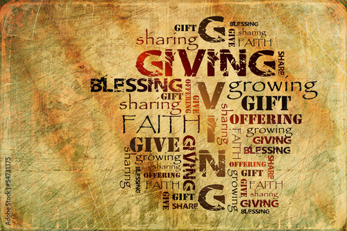 Giving Offering Sharing and Blessing Background photo