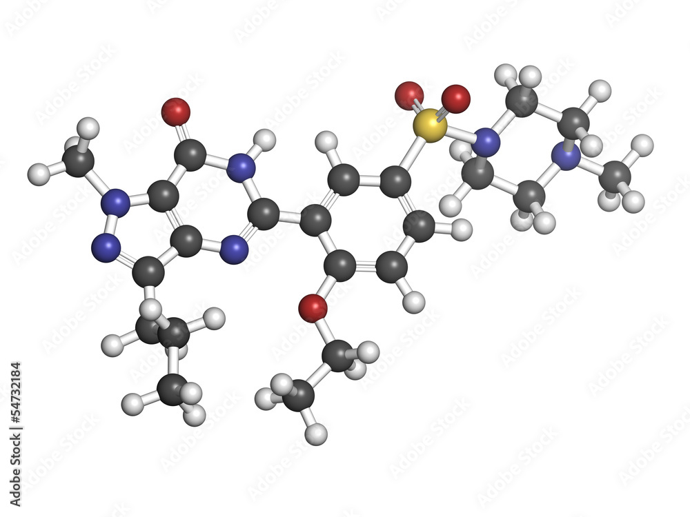 Sildenafil erectile dysfunction drug, chemical structure.