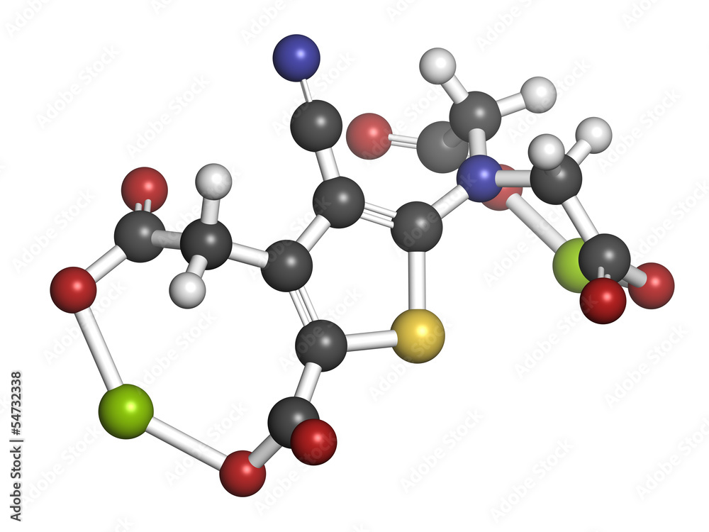 Strontium ranelate osteoporosis drug, chemical structure.