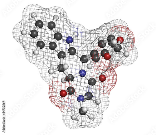 Tadalafil erectile dysfunction drug, chemical structure. photo