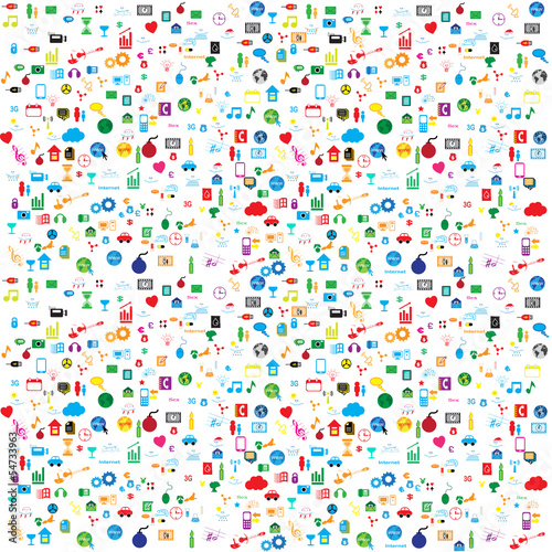 Icons social network background with media icons