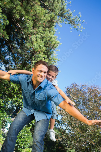 Son playing with his dad