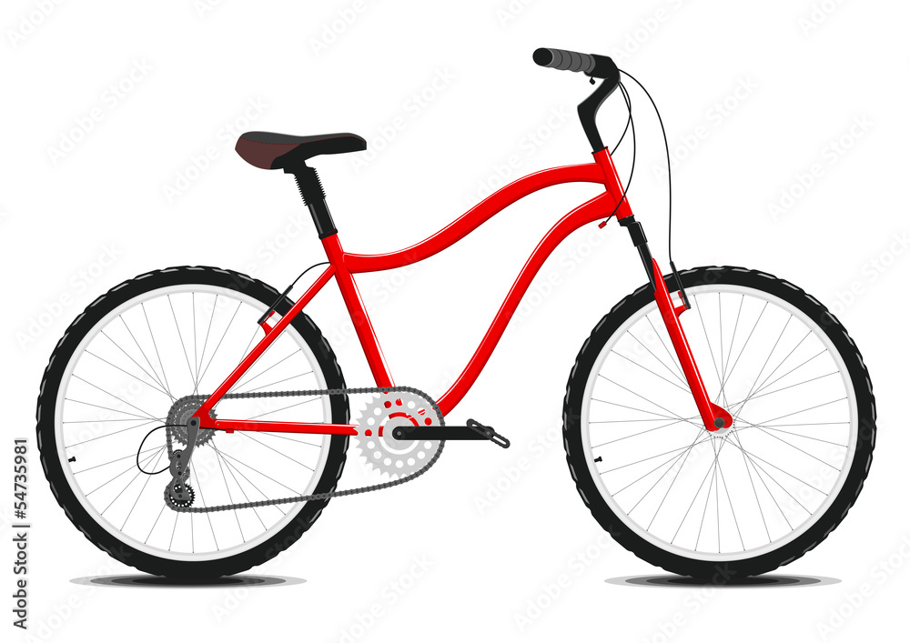 Red Bicycle on a white background. Vector. Red Bicycle on a white background. Vector.