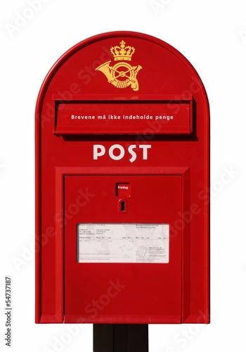 Roter dänischer Briefkasten
