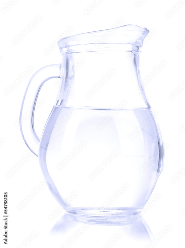 Glass pitcher of water isolated on white Glass pitcher of water isolated on white