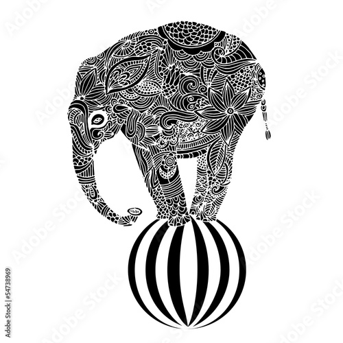 Tablou pe pânză Elephant on ball