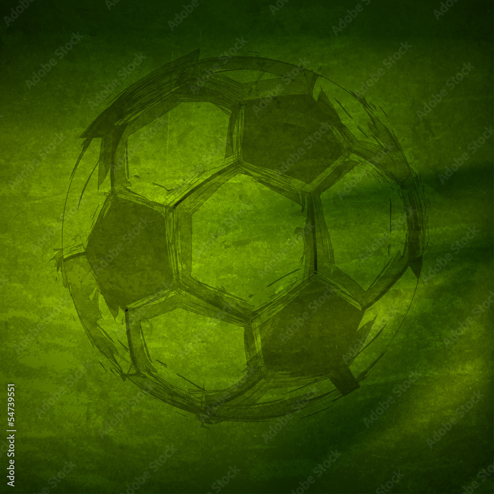 Obraz premium Vector Watercolor Soccer Ball, easy all editable