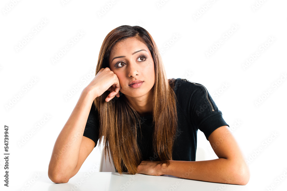 Young beautiful unhappy Asian Indian teenager Young beautiful unhappy Asian Indian teenager