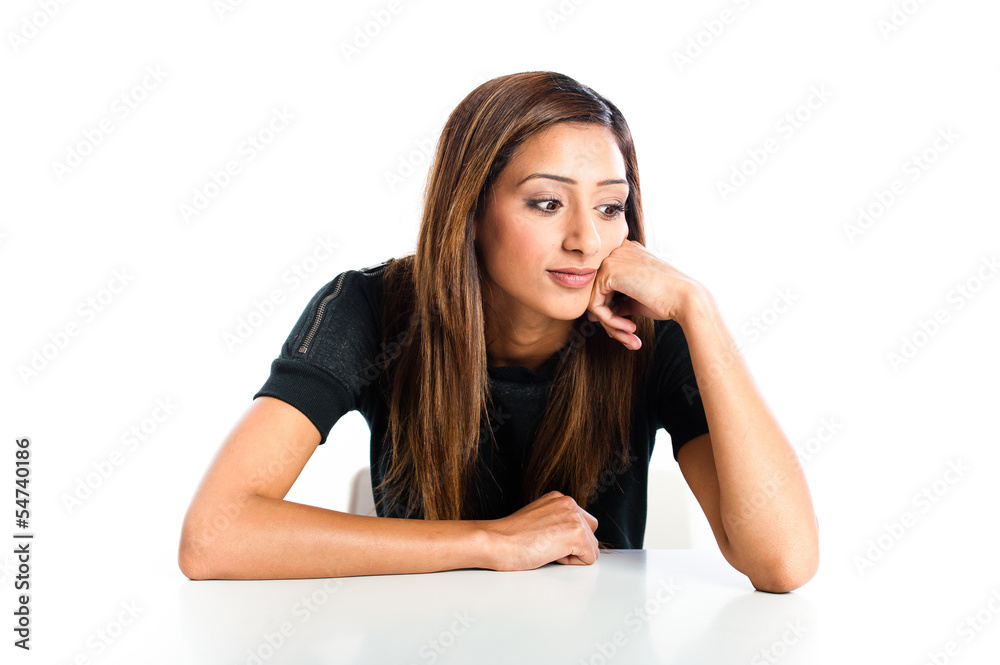 Young beautiful unhappy Asian Indian teenager Young beautiful unhappy Asian Indian teenager