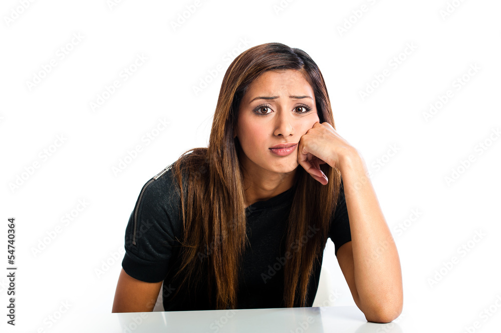 Young beautiful unhappy Asian Indian teenager Young beautiful unhappy Asian Indian teenager