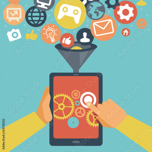 Vector mobile app development concept