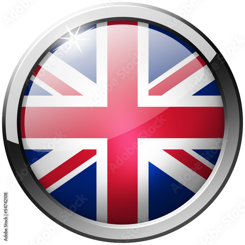 United Kingdom Round Metal Glass shiny realistic Button