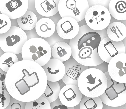 Social network life concept with cloud reference.