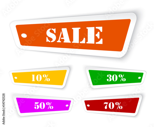 Sale sticker style sign in perspective