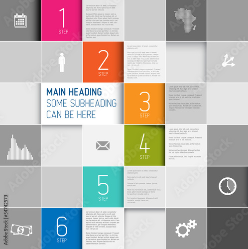 Vector squares background design illustration / steps template