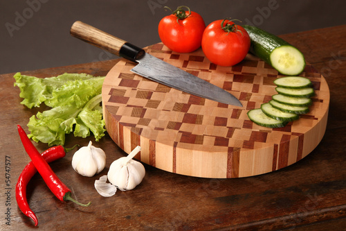 vegetables on a chopping board