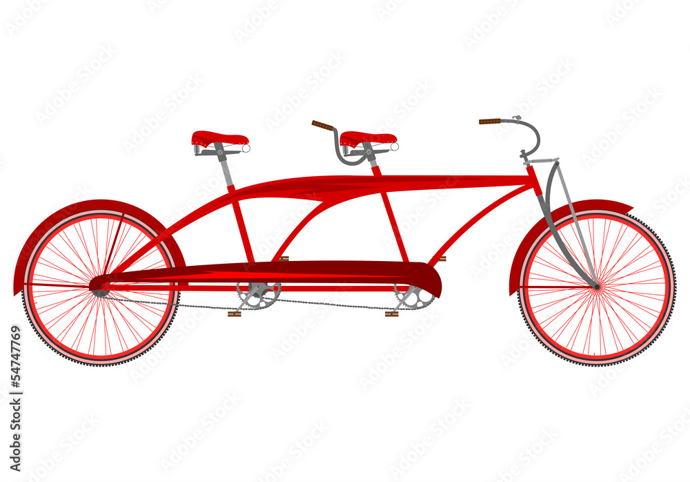 Fototapeta premium Red retro tandem