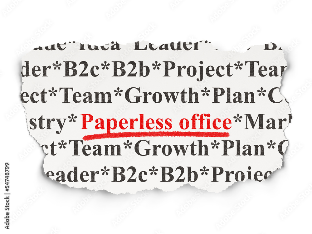 Business concept: Paperless Office on Paper background