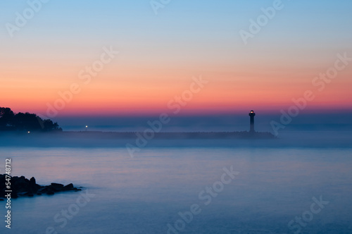 Silhouette of lighthouse before sunrise © Jess_Ivanova