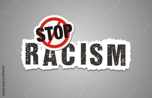 stop racism poster, beckdrop, banner