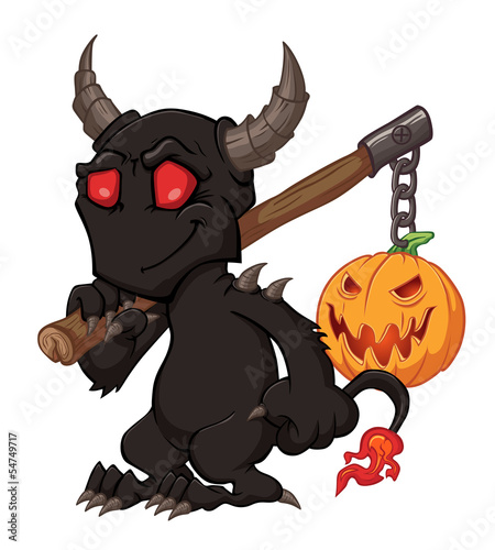 Demon with the pumpkin