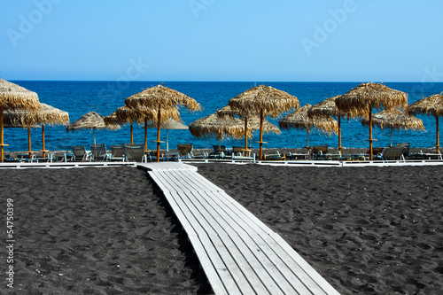Fototapeta Naklejka Na Ścianę i Meble -  Black beach of Santorini, Greece