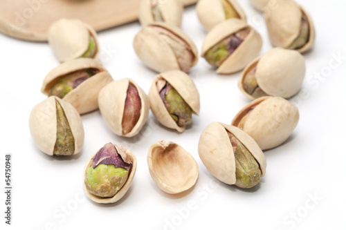 Pistachio nut isolated on the white background