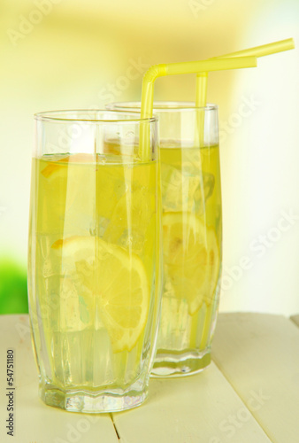Wallpaper Mural Delicious lemonade on table on light background Torontodigital.ca