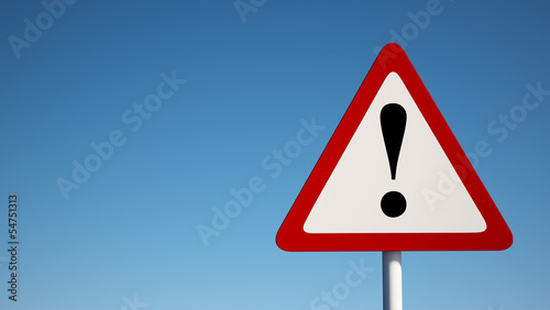 Warning Sign with Clipping Path