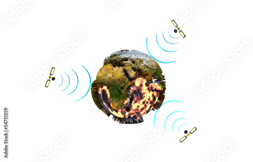 Earth with satelites.