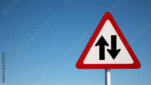 Two Way Sign with Clipping Path