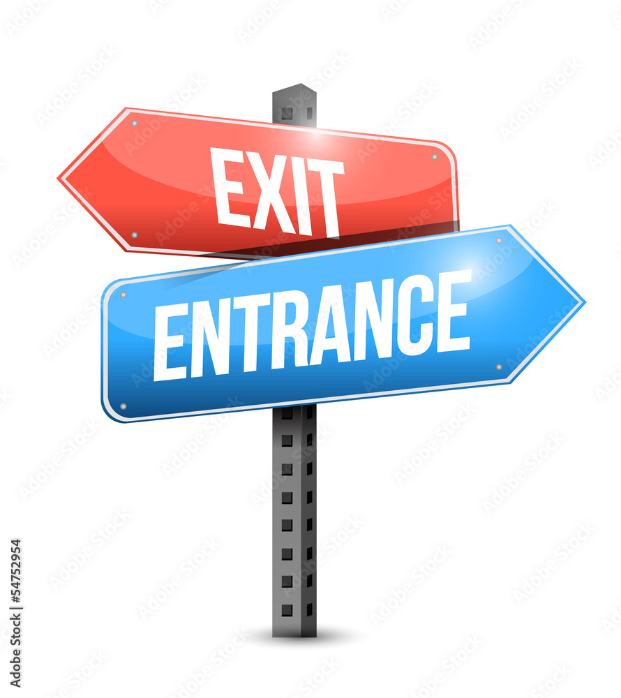 exit and entrance road sign illustration design exit and entrance road sign illustration design