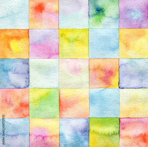 Abstract square watercolor painted background
