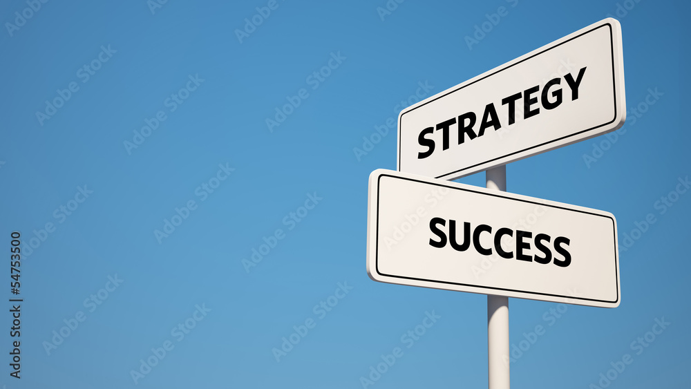 Success and Strategy Signpost with Clipping Path Success and Strategy Signpost with Clipping Path