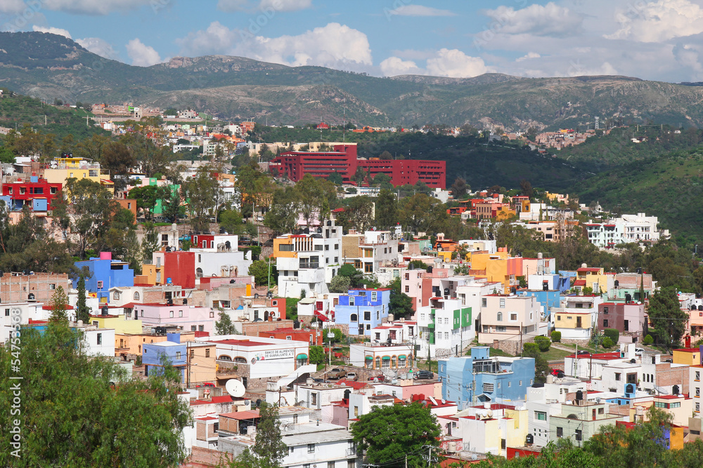 beautiful view of colorful town- Guanajuato in Mexico