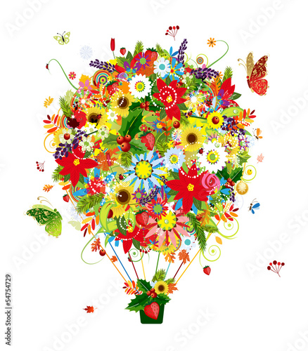 Four season concept, air balloon for your design