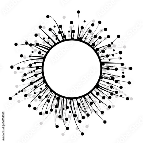Abstract black frame with rays for your design