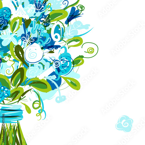 Floral postcard with place for your text