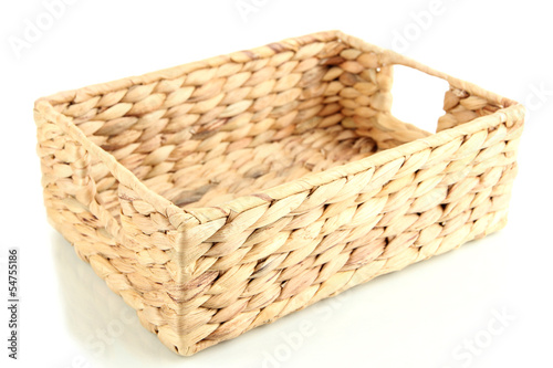 Wicker basket  isolated on white