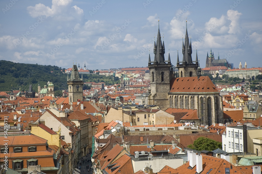 Top view of Prague