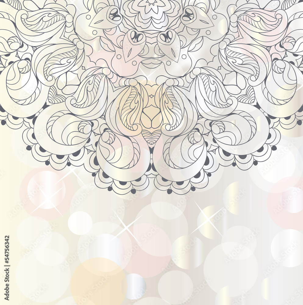 Beautiful arabesque lace pattern background vector