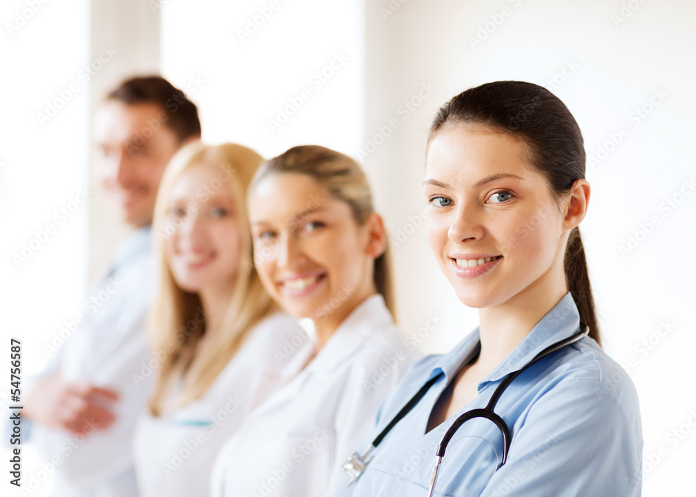 young team or group of doctors