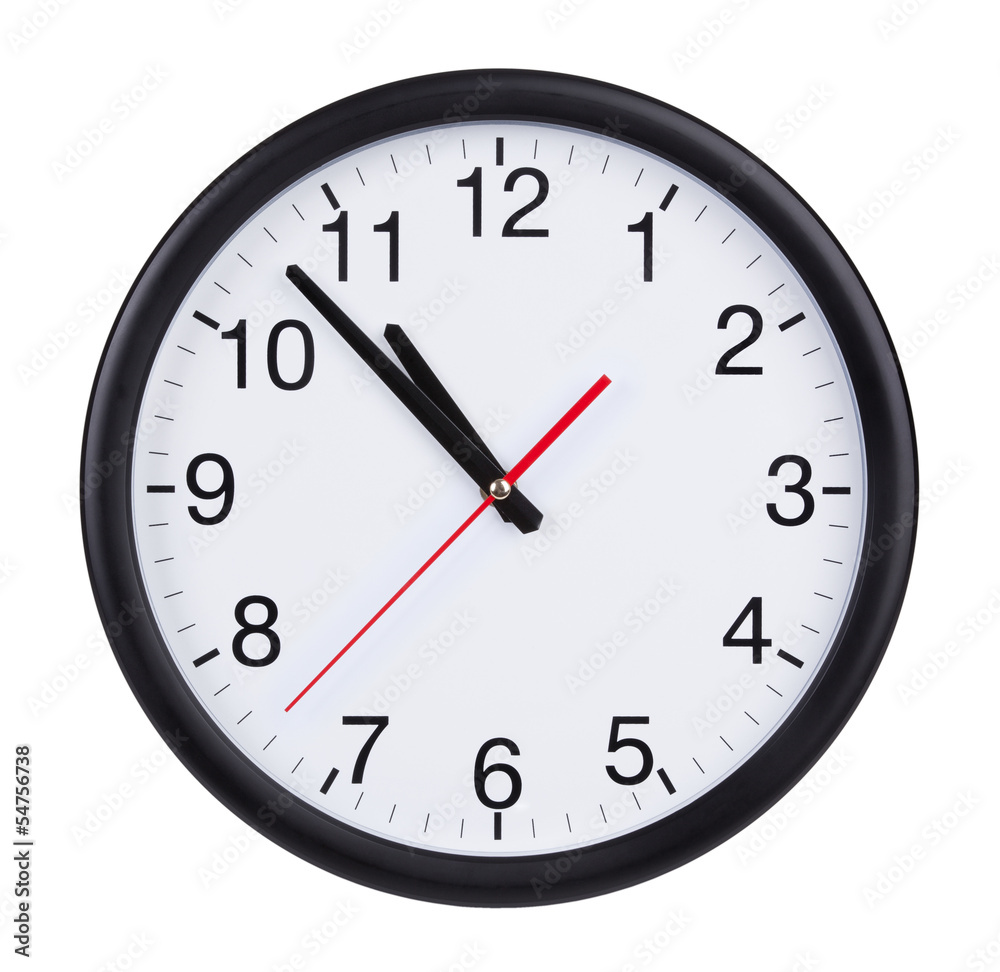 Five to eleven on a clock face Five to eleven on a clock face